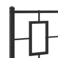 Cadre de lit métal avec tête de lit noir 80x200 cm