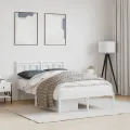 Cadre de lit métal avec tête de lit blanc 120x190 cm
