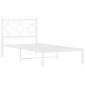 Cadre de lit métal avec tête de lit blanc 90x200 cm