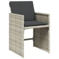 Chaises de jardin avec coussins 4 pcs gris clair résine tressée