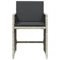 Chaises de jardin avec coussins 4 pcs gris clair résine tressée