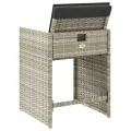 Chaises de jardin avec coussins 4 pcs gris clair résine tressée