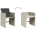 Chaises de jardin avec coussins 4 pcs gris clair résine tressée