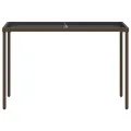 Table de jardin dessus en verre marron 115x54x74 cm poly rotin
