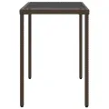 Table de jardin dessus en verre marron 115x54x74 cm poly rotin