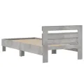 Cadre de lit avec tête de lit gris béton 100x200 cm