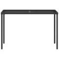 Table de jardin dessus en verre noir 115x54x74cm résine tressée