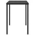 Table de jardin dessus en verre noir 115x54x74cm résine tressée