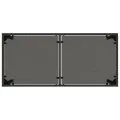Table de jardin dessus en verre noir 115x54x74cm résine tressée