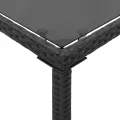 Table de jardin dessus en verre noir 115x54x74cm résine tressée