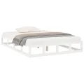 Cadre de lit Blanc 135x190 cm Double Bois massif