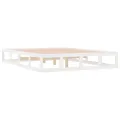 Cadre de lit Blanc 135x190 cm Double Bois massif