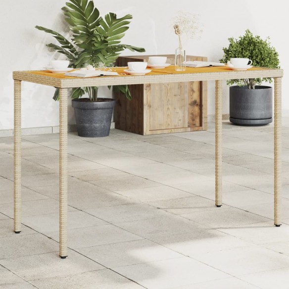 Table de jardin avec dessus en bois d'acacia beige 115x54x74 cm