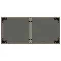 Table de jardin dessus en verre gris 115x54x74cm résine tressée