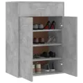 Armoire à chaussures Gris béton 60x35x84 cm Aggloméré