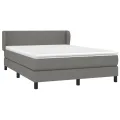 cadre de lit avec matelas Gris foncé 140x200cm Tissu