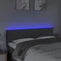 Tête de lit à LED Gris foncé 144x5x78/88 cm Tissu
