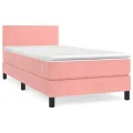 cadre de lit avec matelas Rose 100x200 cm Velours