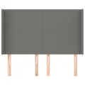 Tête de lit avec oreilles Gris foncé 147x16x118/128 cm Tissu