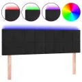 Tête de lit à LED Noir 144x5x78/88 cm Velours