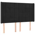 cadre de lit matelas et LED Noir 140x190 cm Velours