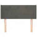 Tête de lit avec oreilles Gris foncé 93x16x78/88 cm Velours