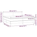 cadre de lit avec matelas Crème 200x200 cm Tissu