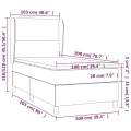 cadre de lit matelas et LED Crème 100x200 cm Tissu