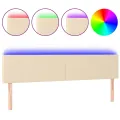 Tête de lit à LED Crème 200x5x78/88 cm Tissu