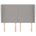 Tête de lit avec oreilles Gris clair 147x23x118/128 cm Tissu