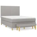 cadre de lit avec matelas Gris clair 140x200cm Tissu