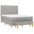 cadre de lit avec matelas Gris clair 140x200cm Tissu