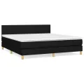 cadre de lit avec matelas Noir 160x200 cm Tissu