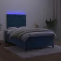 cadre de lit matelas et LED Bleu foncé 120x200 cm