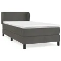 cadre de lit et matelas Gris foncé 80x200 cm Velours