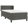 cadre de lit et matelas Gris foncé 80x200 cm Velours