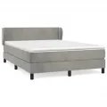 cadre de lit et matelas Gris clair 140x190cm Velours
