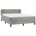 cadre de lit et matelas Gris clair 140x190cm Velours