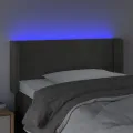 Tête de lit à LED Gris foncé 103x16x78/88 cm Velours
