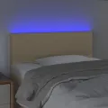 Tête de lit à LED Crème 90x5x78/88 cm Tissu