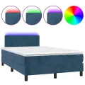 cadre de lit avec matelas LED Bleu foncé 120x200 cm