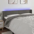 Tête de lit à LED Gris foncé 163x16x78/88 cm Velours
