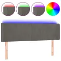 Tête de lit à LED Gris foncé 147x16x78/88 cm Velours