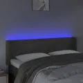 Tête de lit à LED Gris foncé 147x16x78/88 cm Velours