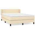 cadre de lit avec matelas Crème 140x200 cm Tissu