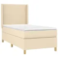 cadre de lit avec matelas Crème 80x200 cm Tissu