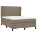 cadre de lit avec matelas Taupe 140x200 cm Tissu