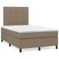 cadre de lit avec matelas Taupe 120x200 cm Tissu