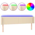 Tête de lit à LED Crème 163x16x78/88 cm Tissu