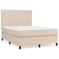 cadre de lit avec matelas Cappuccino 140x200 cm